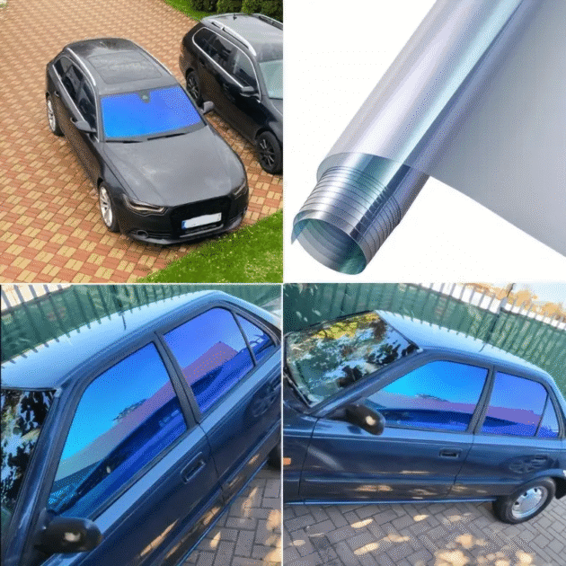 Professional Window Tint Kit – Easy to Apply Blue Chameleon Film
