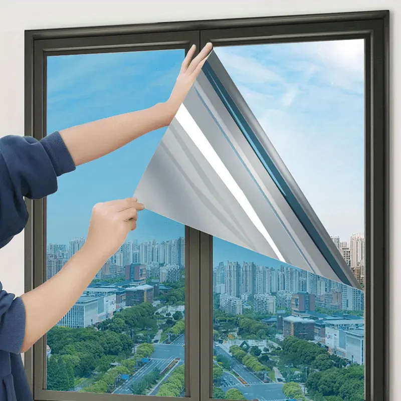 self-adhesive golden reflective window tint for offices